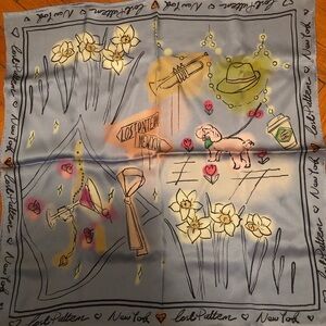 NWT Gorgeous Lost Pattern New York A Vision Blue & Pink Silk Scarf